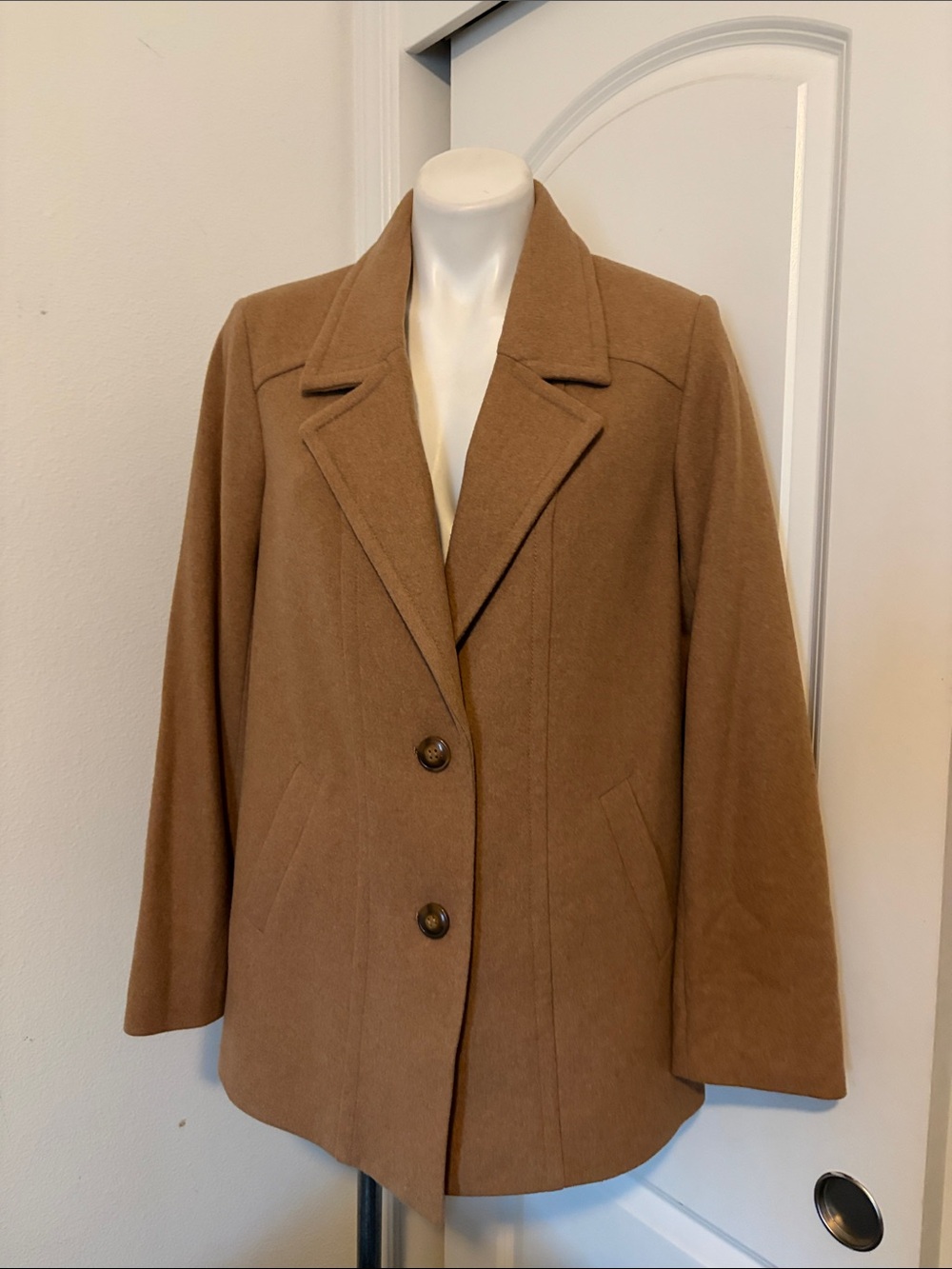 Pendleton Camel Brown Wool Pea Coat